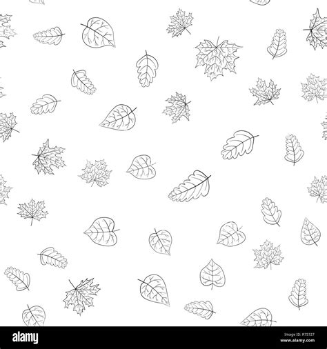 Abstract Vector Doodle Autumn Leaves Seamless Pattern Stock Photo Alamy