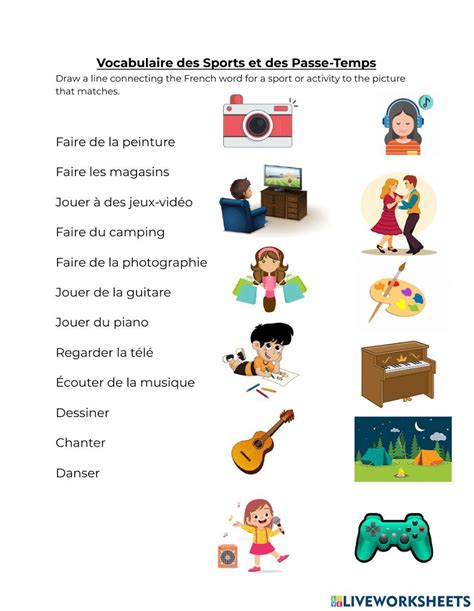 Sports And Hobbies Vocabulary Ll Worksheet Live Worksheets