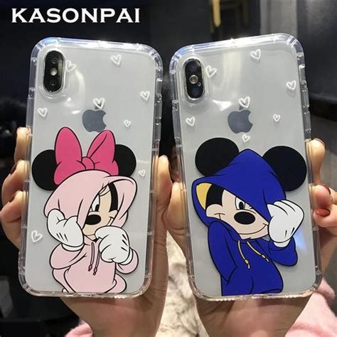 Cartoon Mickey Minnie Mouse Case For Iphone 6 6s 8 X 7 Plus Xr Xs Max