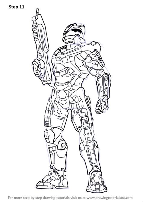 learn how to draw master chief from halo halo step by step drawing tutorials