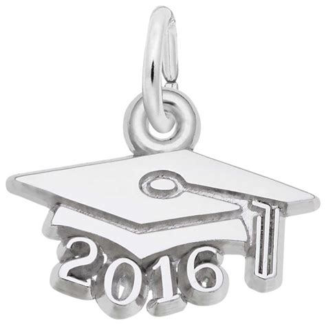 Rembrandt Graduation Cap 2016 Charm Sterling Silver Precious Accents