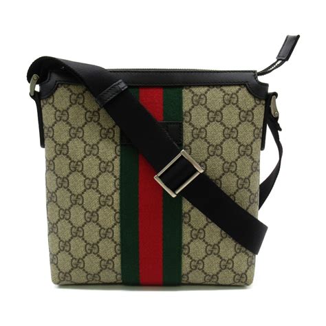 Gucci Gucci Shoulder Crossbody Bag 471454 Canvas Leather Beige Black