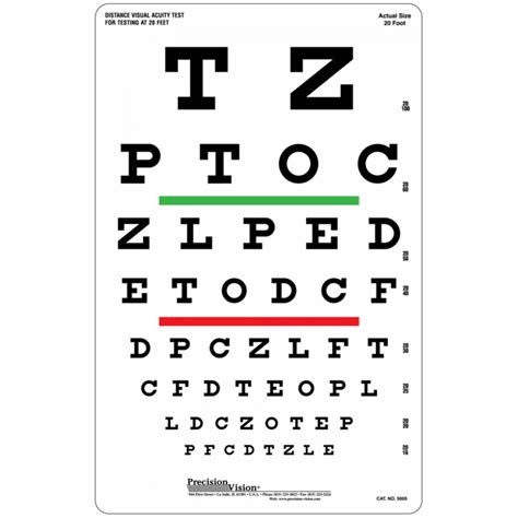 One Sided Snellen Eye Test Chart 6m Hibernia Medical