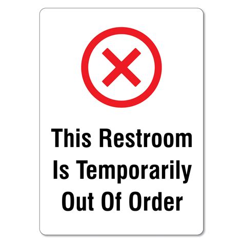 Printable Out Of Order Bathroom Sign