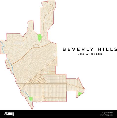Vector Map Of Beverly Hills Los Angeles Usa Various Colors For