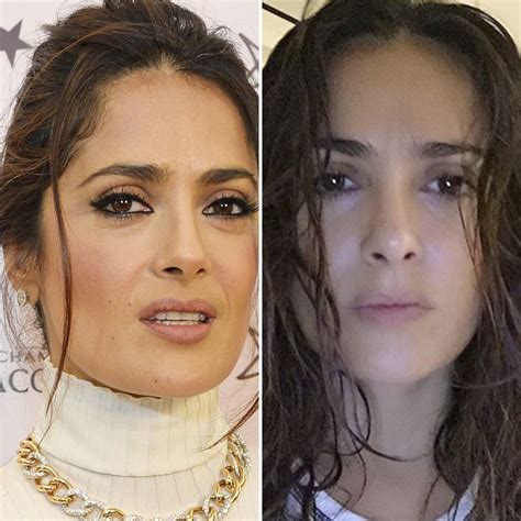 salma hayek shares a stunning makeup free selfie on instagram — plus see more celebrities with
