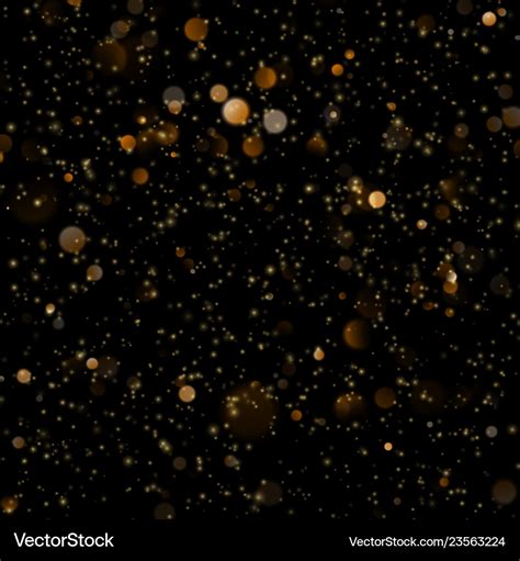 Abstract Gold Bokeh With Black Background Glitter Vector Image