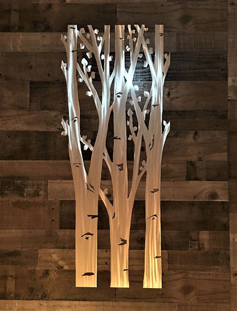 Tree Wall Decor Aspen Trees Metal Artwork Metallic Art Sculpture Tree