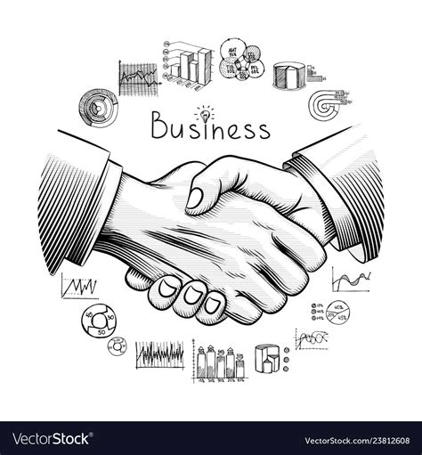 Hand Drawn Business Partnership Concept Royalty Free Vector