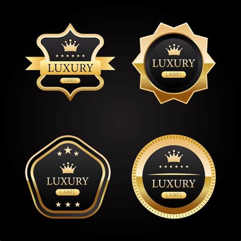 Premium Vector Luxury Golden Label Badges Collection Vector Art Image