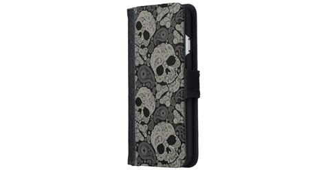 Sugar Skull Pattern Iphone 6 Wallet Case Zazzle