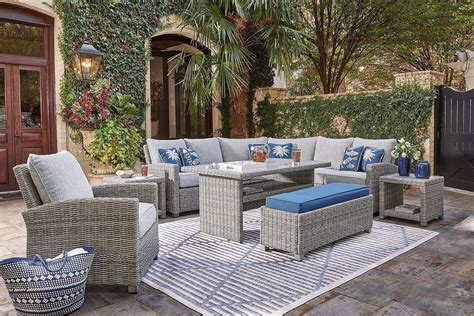 Naples Beach Modular Outdoor Seating Set Signature Design | Furniture Cart
