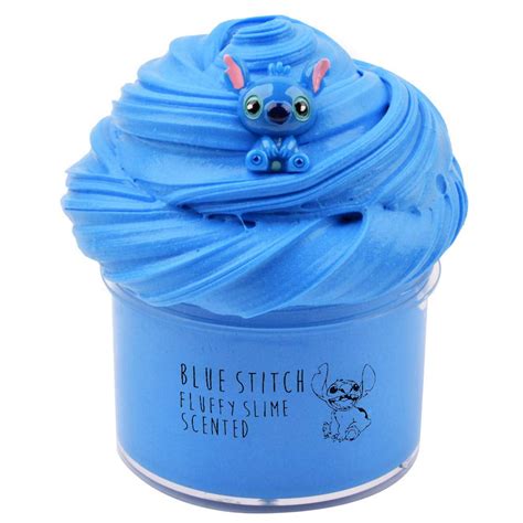 Azk Newest Blue Stitch Fluffy Slime Nickelodeon Premade Slime Cloud