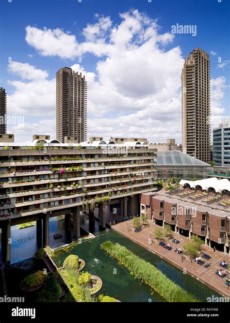Barbican Centre London View Of The Brutalist Architecture Of The