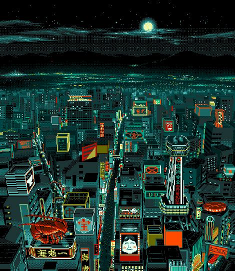 Cyberpunk Pixel Art Phone Wallpaper