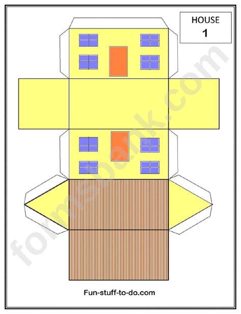 Colored House Template Printable