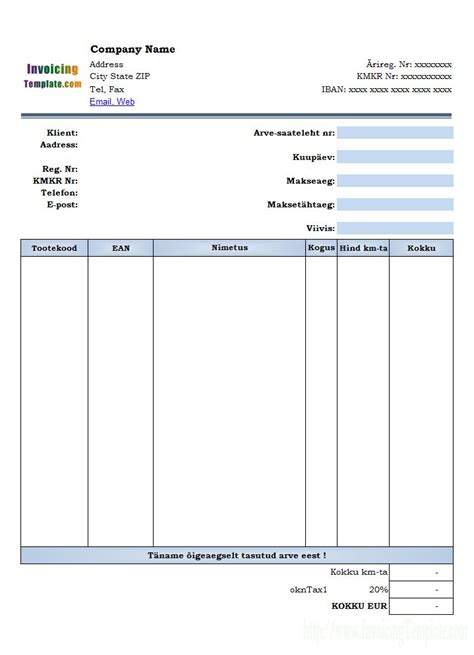 The accounting format in excel is like the currency format and can be connected to numbers where required. Bill Sample in Estonian | Freelance invoice template ...