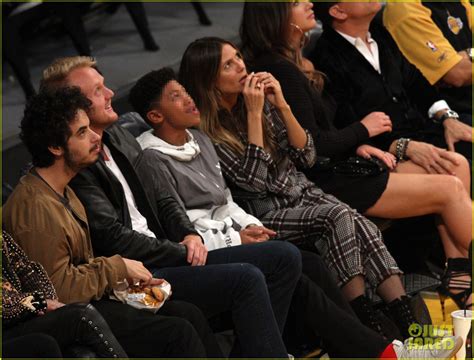 Photo Heidi Klum Son Henry Sit Courtside At The Lakers Game Photo Just Jared