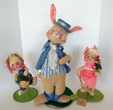 Vintage Annalee Bunny Rabbit Dolls Easter 12 22 Sold As Found 1976 1987 Annalee Rabbit
