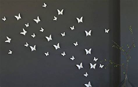 Blaydessales Butterfly Wall Art Pack Of 24 White Butterfly Wall Art