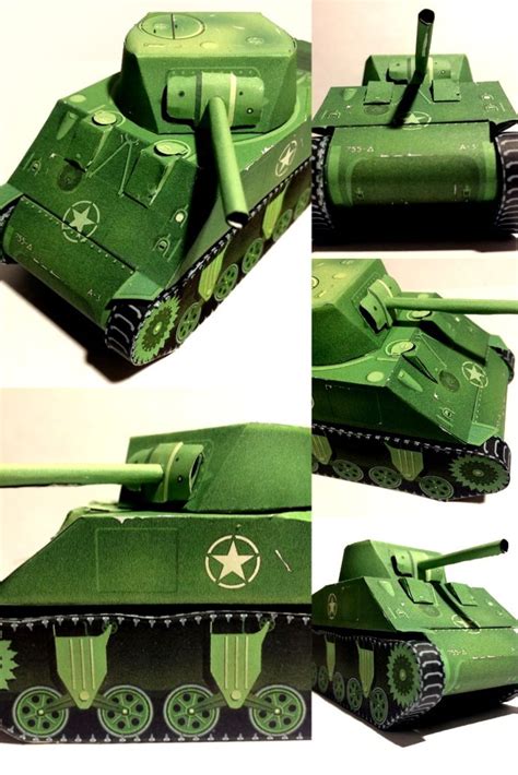 Pin On Paper Tank Model Kit M4 Sherman Wwii