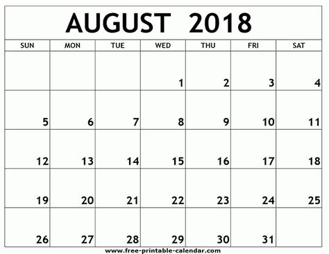 Printable Calendar August 2018 Journalingsage Calendar Printables