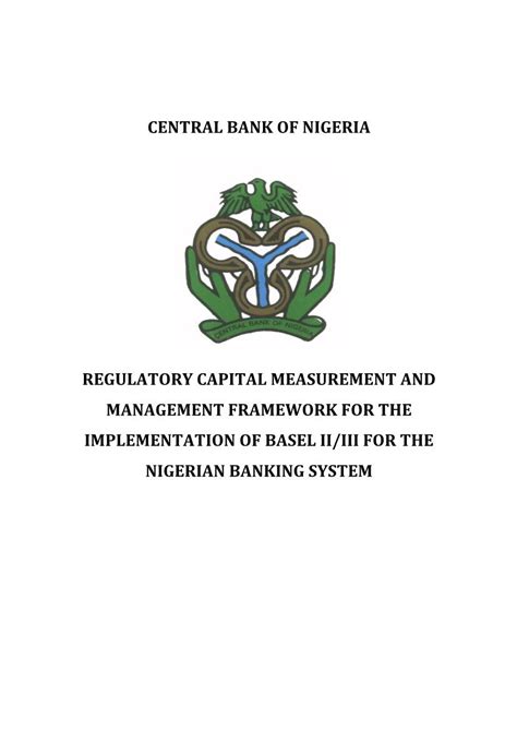 Regulatory Capital Measurement And Management Framework For The
