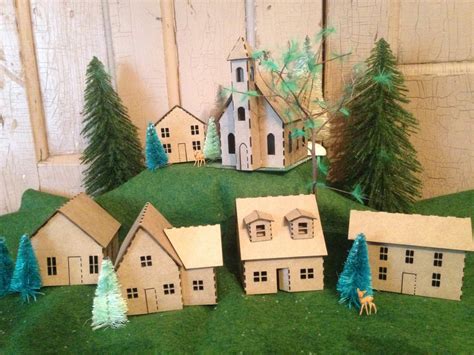 Putz House Kit Diy 6 Miniature Houses By Agedwiththyme On Etsy