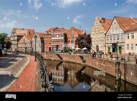 Panorama At The Old Hanse Harbour Of Stade Germany Stock Photo Alamy