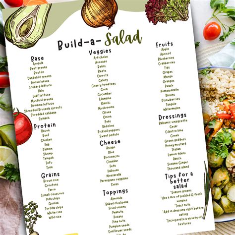 Build A Salad Cheat Sheet