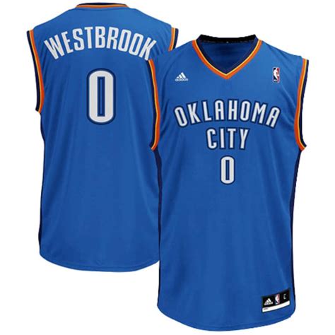 Adidas Russell Westbrook Oklahoma City Thunder Light Blue Replica Road