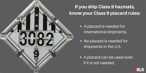 Class 9 Shipments To Placard Or Not Placard—that Is The Question Ehs Daily Advisor