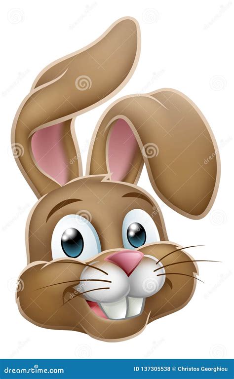 Pasen Bunny Rabbit Face Cartoon Vector Illustratie Illustration Of