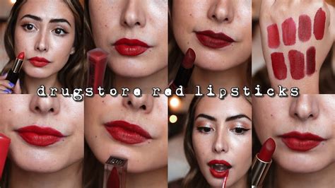 Dark Red Lipstick Swatches