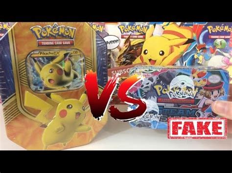 See more ideas about fake pokemon cards, pokemon cards, pokemon. Pokemon Cards - REAL Pokemon Tin VS FAKE Pokemon TIn ...