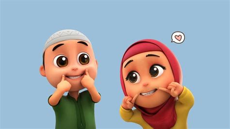 Gambar Kartun Keluarga Muslim 1 Anak Adzka