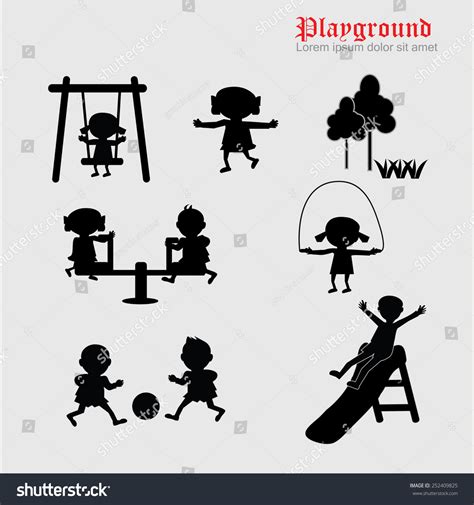 Children Play On Playground Pictogram Icon Stock Vector Royalty Free