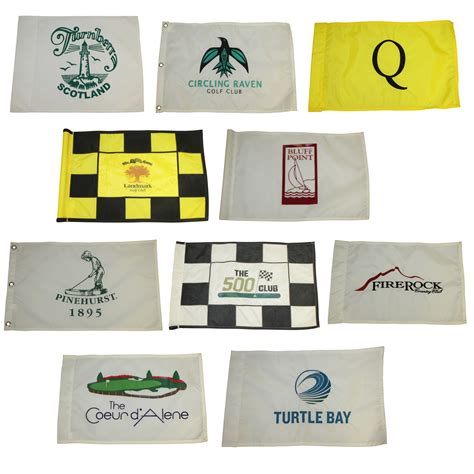 Lot Detail 10 Assorted Golf Course Pin Flags