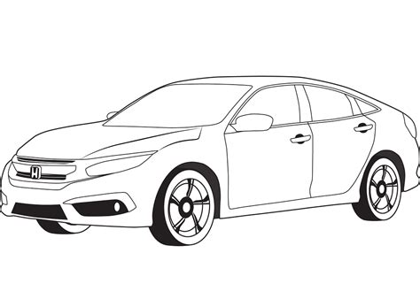 Dibujo De Honda Civic De 2008 Para Colorear Dibujos Para Colorear