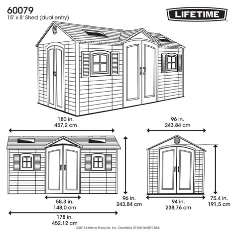 Lifetime Outdoor Storage Dual Entry Shed X Ft Desert Sand