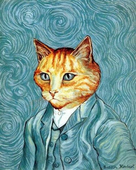 Portraits Vincent Van Gogh Par Susan Herbert Cat Art Art Parody