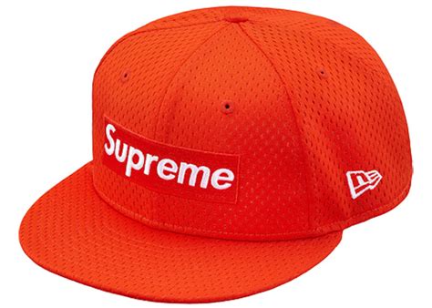 Supreme New Era Mesh Box Logo Cap Orange Mens Ss18 Us