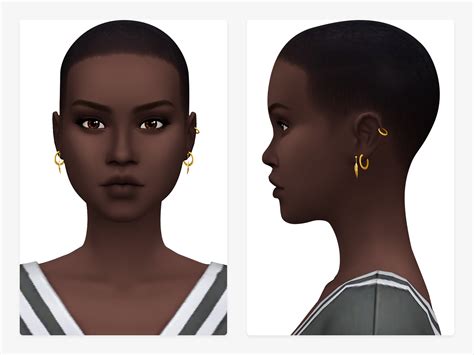 Hoops And Leaves V2 A Sims 4 Cc Earrings