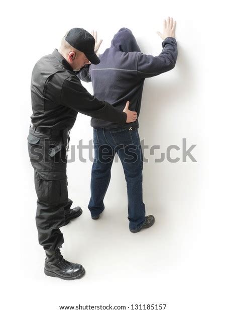 Man Being Searched By Policeman Black Stock Photo Edit Now 131185157