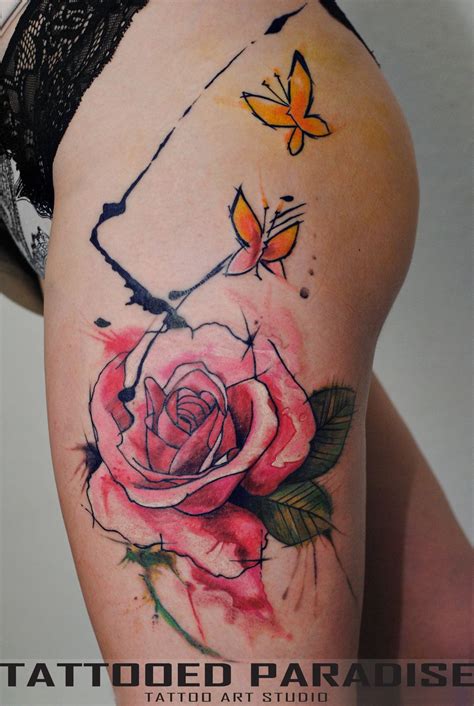 Watercolor Rose By Dopeindulgence On Deviantart Watercolor Rose Tattoos Rose Tattoos Tattoos