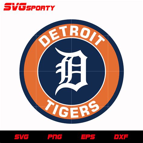 Detroit Tigers Circle Logo Svg Mlb Svg Eps Dxf Png Digital File F