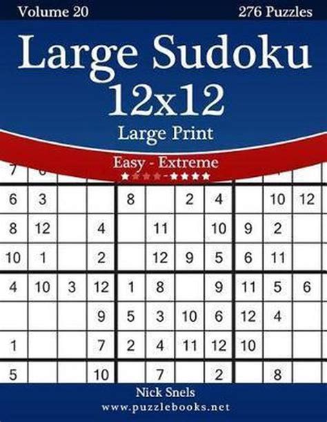 Large Sudoku 12x12 Large Print Easy To Extreme Volume 20 276