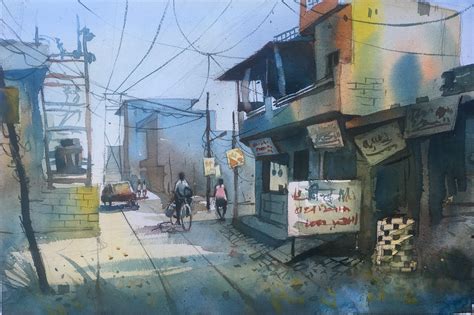 Arches watercolor paper's unique sizing optimizes color absorption while the natural white paper will not yellow over time. My colony, Watercolor on paper, Size 15 X 22 inches. : Art