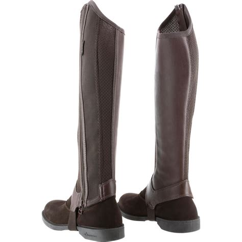 100 Mesh Adult Horse Riding Half Chaps Brown