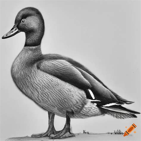 Realistic Pencil Drawing Of A Duck On Craiyon